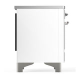 ILVE UMDIB40QNR3WHC Majestic III 40 inch Induction Range with 6 Elements, 3.82 cu. ft. Total Oven Capacity (Solid Door, White, Chrome)