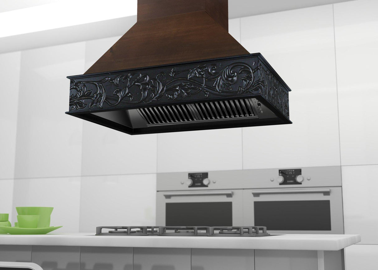 ZLINE 36" Wooden Wall Mount Range Hood in Antigua and Walnut (9373AR-36)