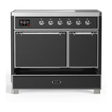ILVE UMDIB40QNR3MGC Majestic III 40 inch Induction Range with 6 Elements, 3.82 cu. ft. Total Oven Capacity (Solid Door, Graphite Matte, Chrome)