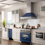ZLINE 18 in. Compact Top Control Dishwasher with Stainless Steel Tub and Modern Style Handle, 52 dBa (DW-18) [Color: Blue Gloss]