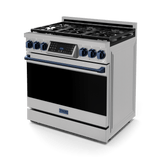 36 Inch Professional Lp Range With Tilt Panel Touch Control In Stainless Steel/navy Blue Gordon Ramsay Series