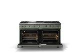 60"W. Sealed Burner Gas Range (Finish: Eucalyptus, Trim: Polished Chrome, Fuel: Natural Gas)