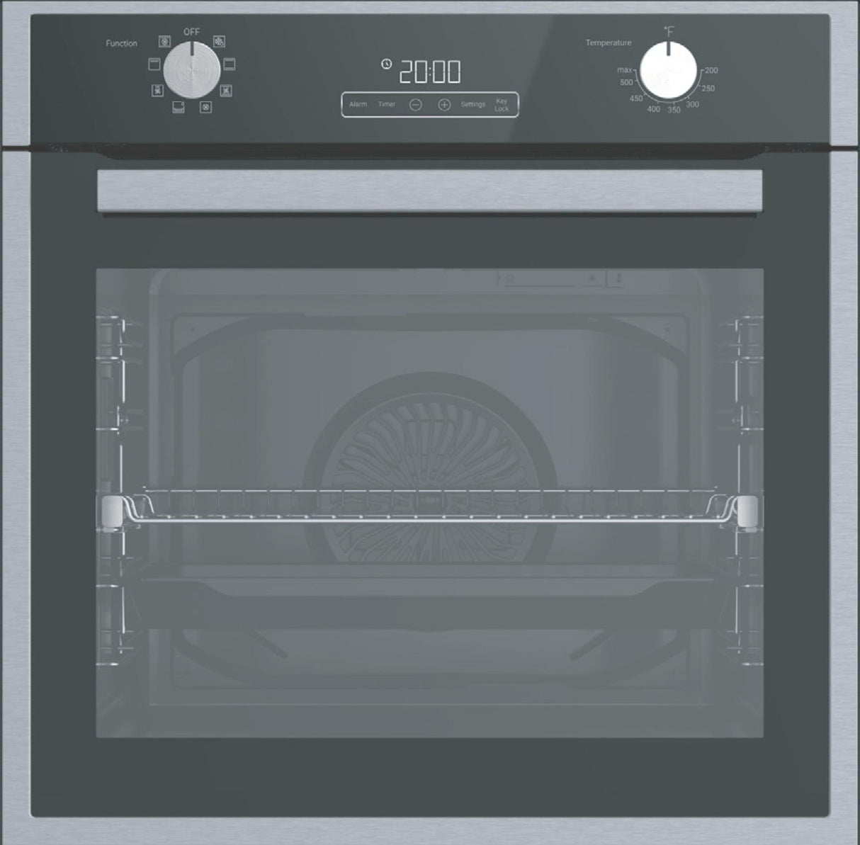 24" Single Electric Wall Oven, 2.5 cu.ft. Oven Capactiy, Multifunctional Oven with Convection Fan, True Euro Convection Fan, Digital Display, Stainless Steel
