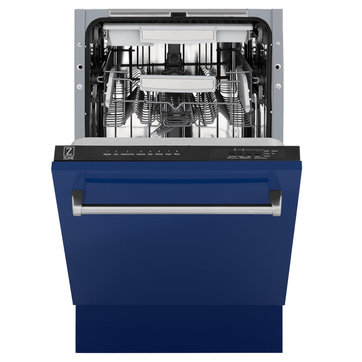 ZLINE 18" Tallac Series 3rd Rack Top Control Dishwasher with Traditional Handle, 51dBa [Color: Blue Gloss]