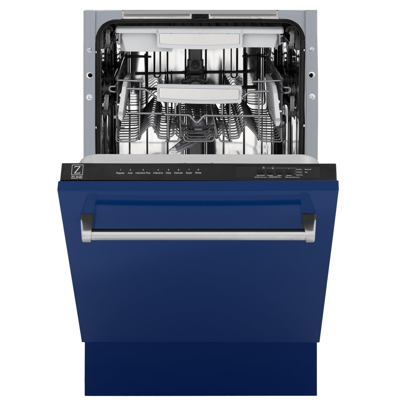 ZLINE 18" Tallac Series 3rd Rack Top Control Dishwasher with Traditional Handle, 51dBa [Color: Blue Gloss]