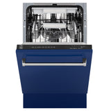ZLINE 18" Tallac Series 3rd Rack Top Control Dishwasher with Traditional Handle, 51dBa [Color: Blue Gloss]