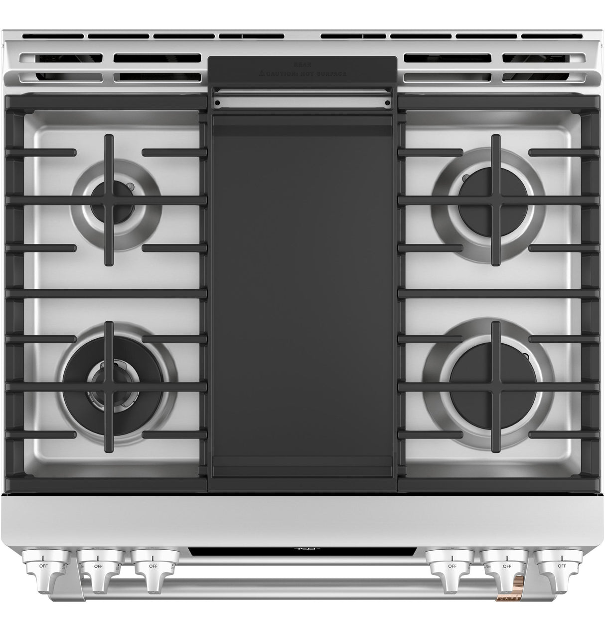 Café 30" Smart Slide-In, Front-Control, Gas Double-Oven Range with Convection