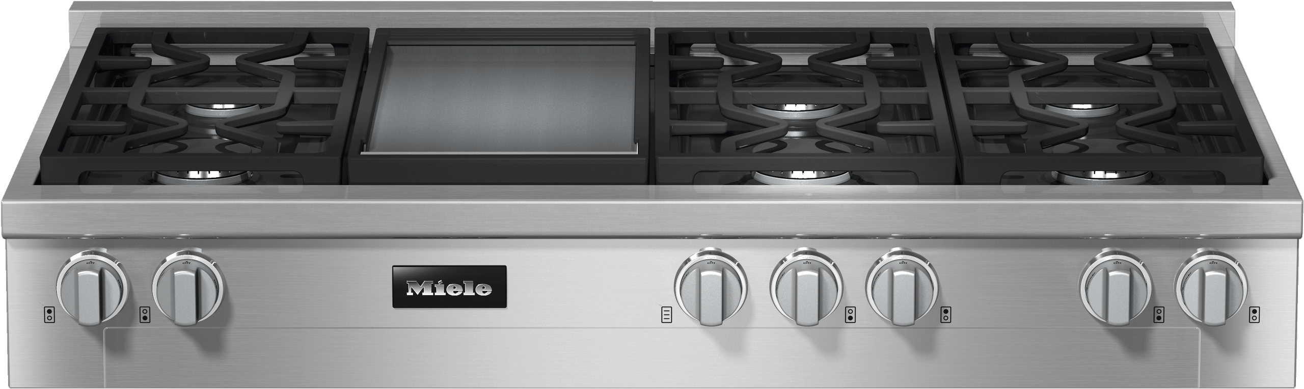 KMR 1356-3 G GD EDST/CLST - 48-inch Range Top with 6 burners and griddle plate for flexibility and high performance