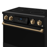 36 Inch Professional Electric Range With Tilt Panel Touch Control In Black/bronze  Gordon Ramsay Series