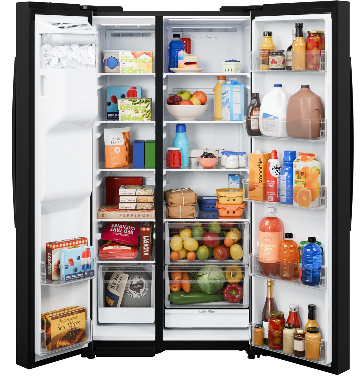GE® 23.6 Cu. Ft. Counter-Depth Side-By-Side Refrigerator with Extra Tall Dispenser and In-Door Icemaker
