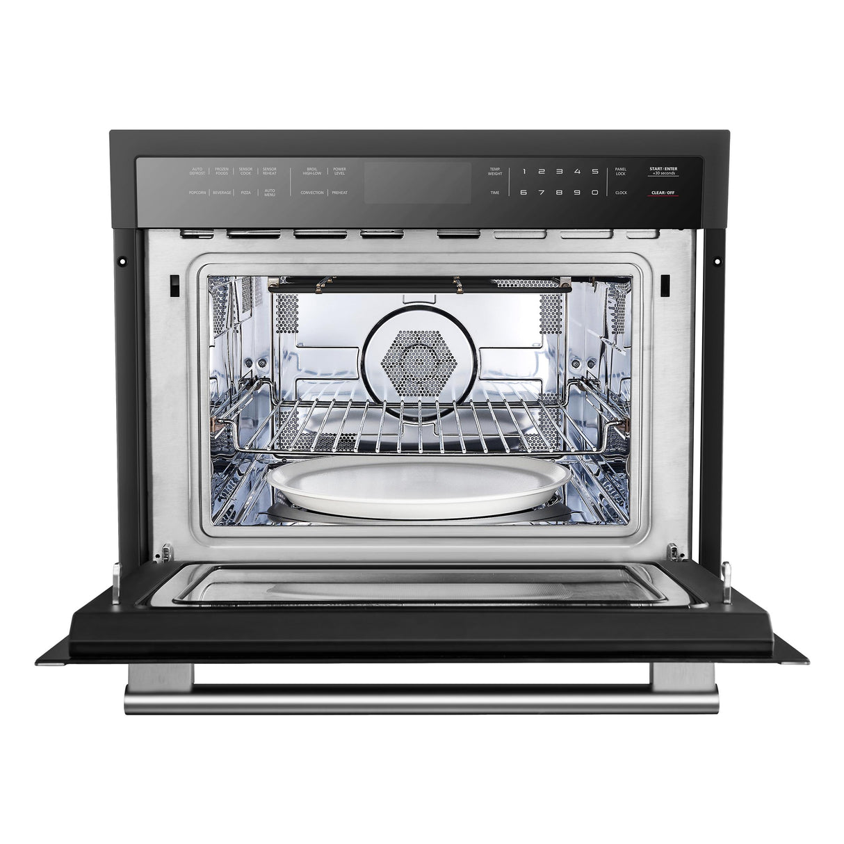 Forno Oliena Espresso Black 24-Inch Built-In Microwave and Convection Oven Combo, 1.6 cu.ft, 1750W Convection, 1000W Microwave, Stainless Steel Interior, Glass Touch Controls, Sensor Cooking