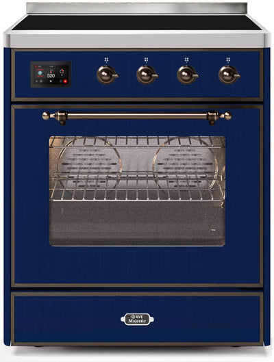 Majestic II 30 Inch Electric Freestanding Range in Blue with Bronze Trim
