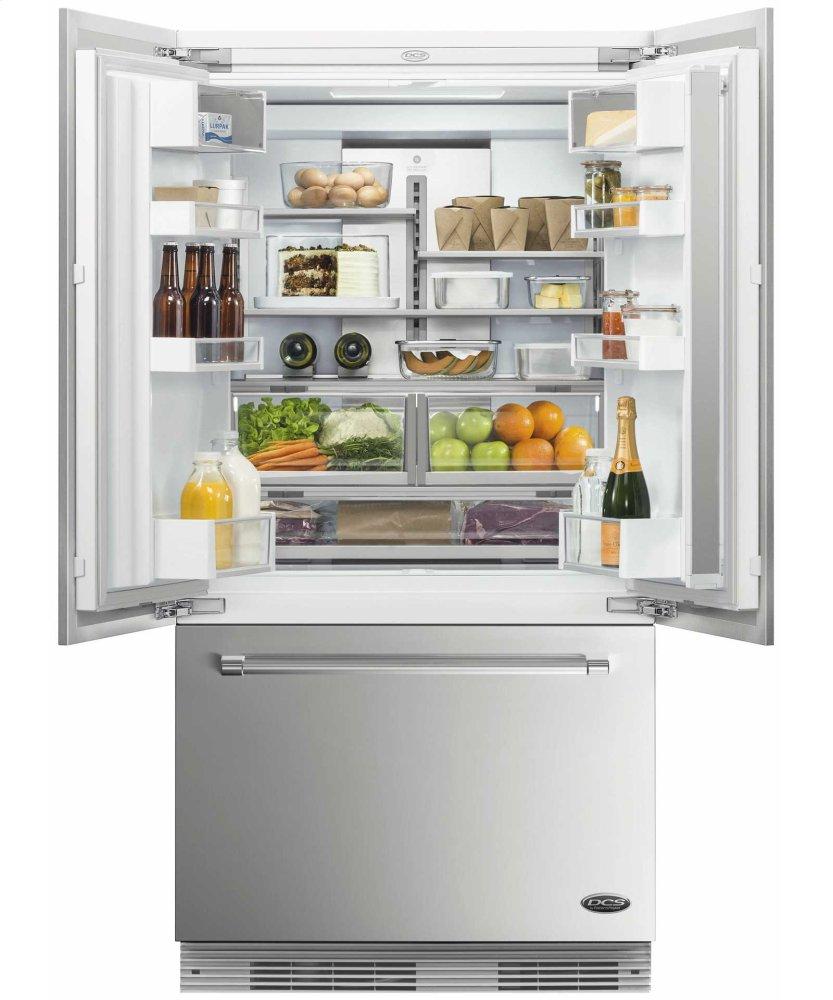 DCS Activesmart Refrigerator 36" Integrated French Door With Ice & Water - 72" Tall