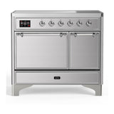ILVE UMDIB40QNR3SSC Majestic III 40 inch Induction Range with 6 Elements, 3.82 cu. ft. Total Oven Capacity (Solid Door, Stainless Steel, Chrome)