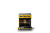 30"W. Electric Range (Finish: Daffodil, Trim: Brushed Brass)