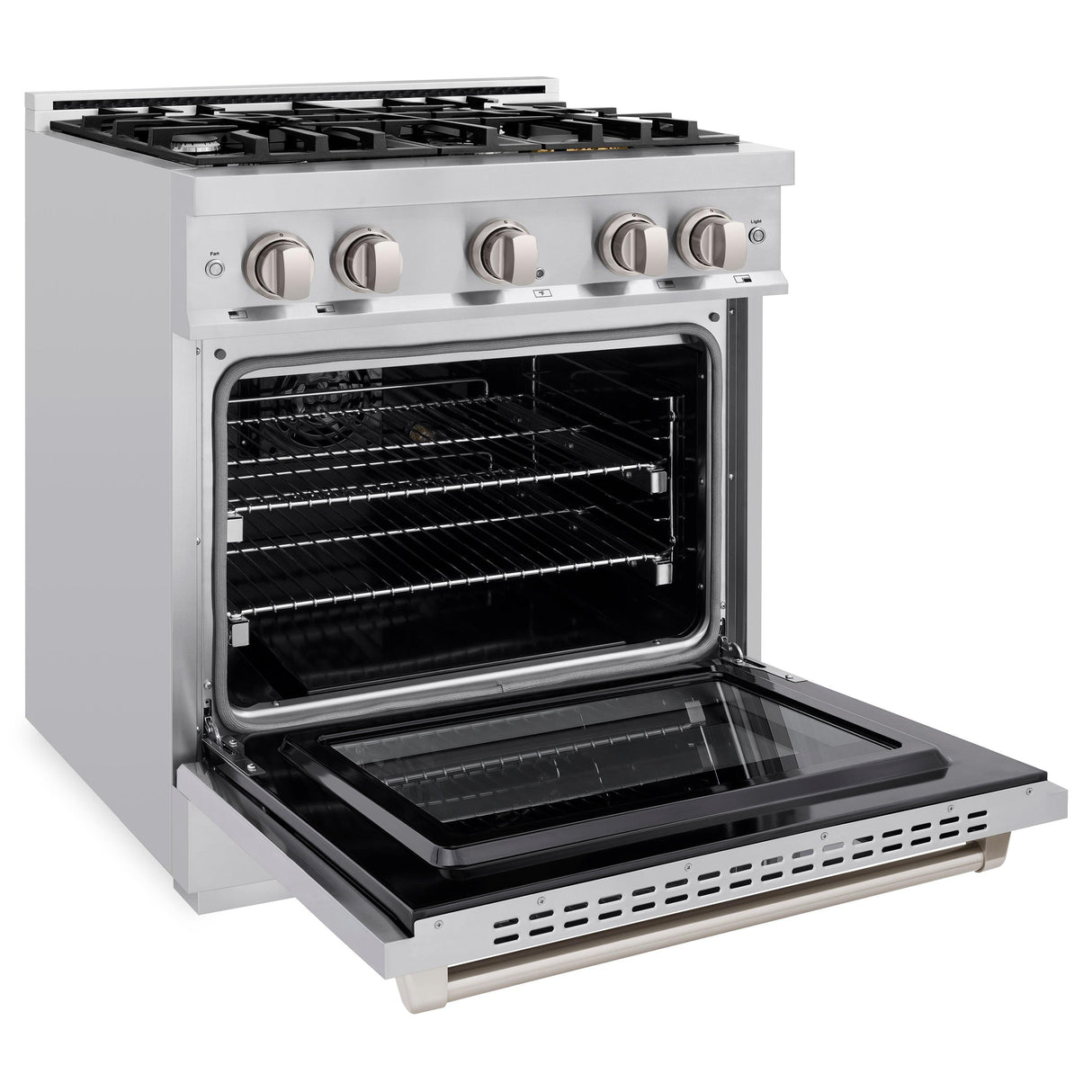 ZLINE 30 in. 4.2 cu. ft. Select Dual Fuel Range with 4 Burner Gas Cooktop and Electric Convection Oven in DuraSnow' Stainless Steel (HDRS-30)