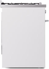 Professional Plus II 30 Inch Dual Fuel Liquid Propane Freestanding Range in White with Trim