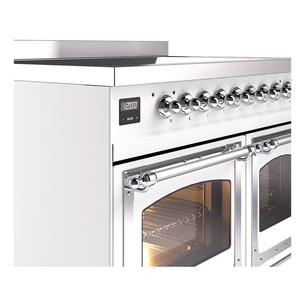 ILVE UNDI406NMPWHC Nostalgie II Noblesse 40 inch Induction Range (Triple Glass Door, White, Chrome)