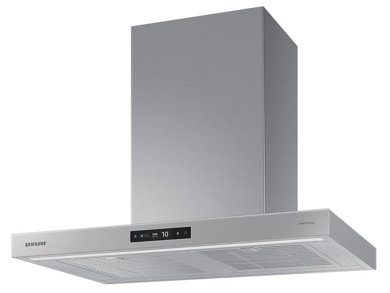 36" Bespoke Smart Wall Mount Hood with LCD Display in Clean Grey