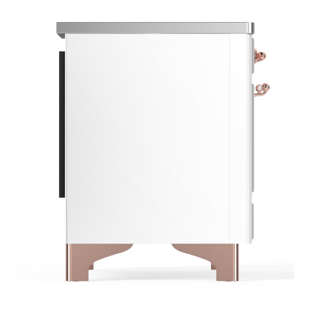 ILVE UMIB36NR3WHP Majestic III 36 inch Induction Range with 6 Elements, 3.5 cu. ft. Total Oven Capacity (Triple Glass Door, White, Copper)