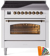 Nostalgie II 36 Inch Electric Freestanding Range in RAL Custom Color with Bronze Trim