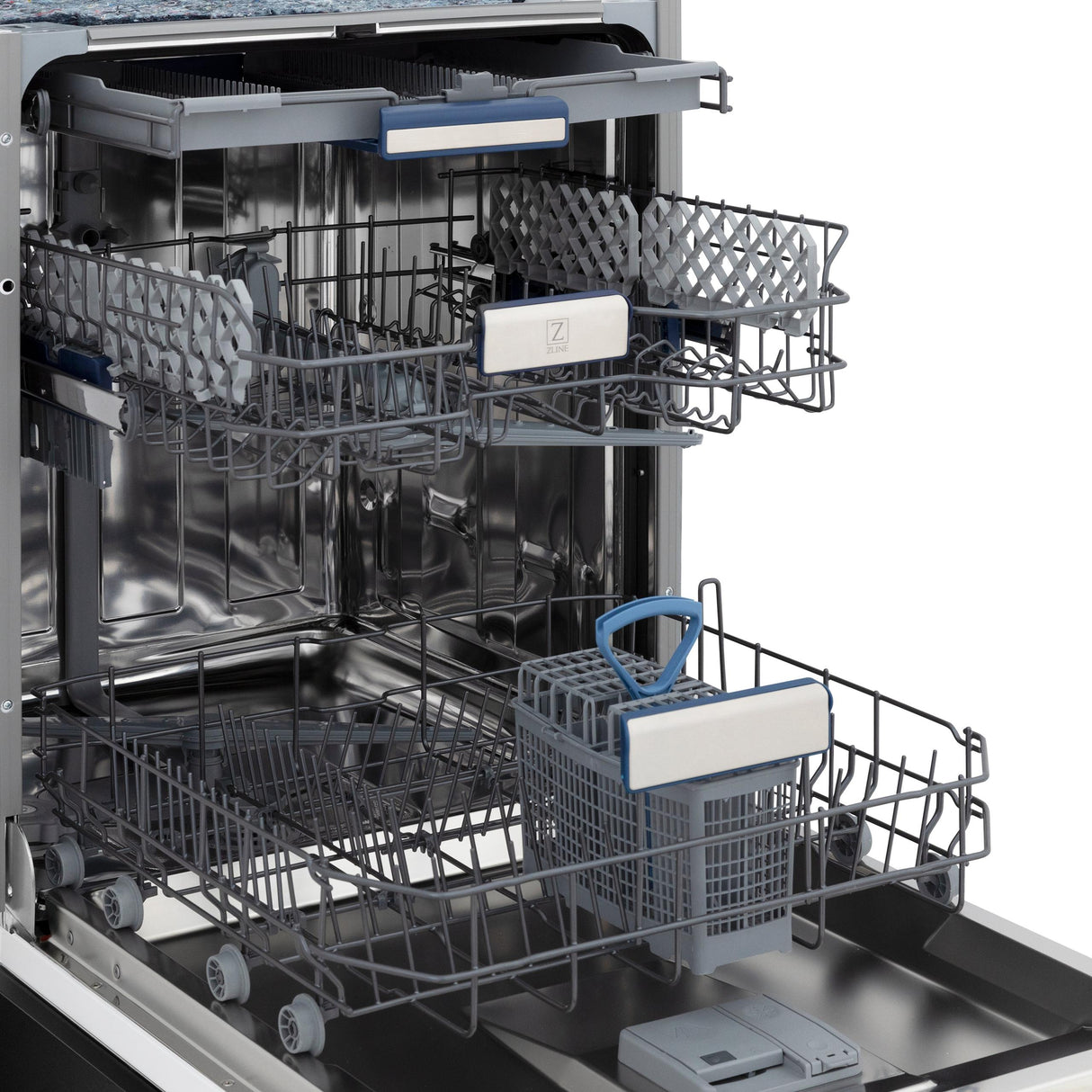 ZLINE 24" Tallac Series 3rd Rack Dishwasher with Traditional Handle, 51dBa (DWV-24) [Color: White Matte]