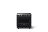 36"W. Induction Range (Finish: Onyx, Trim: Polished Chrome)