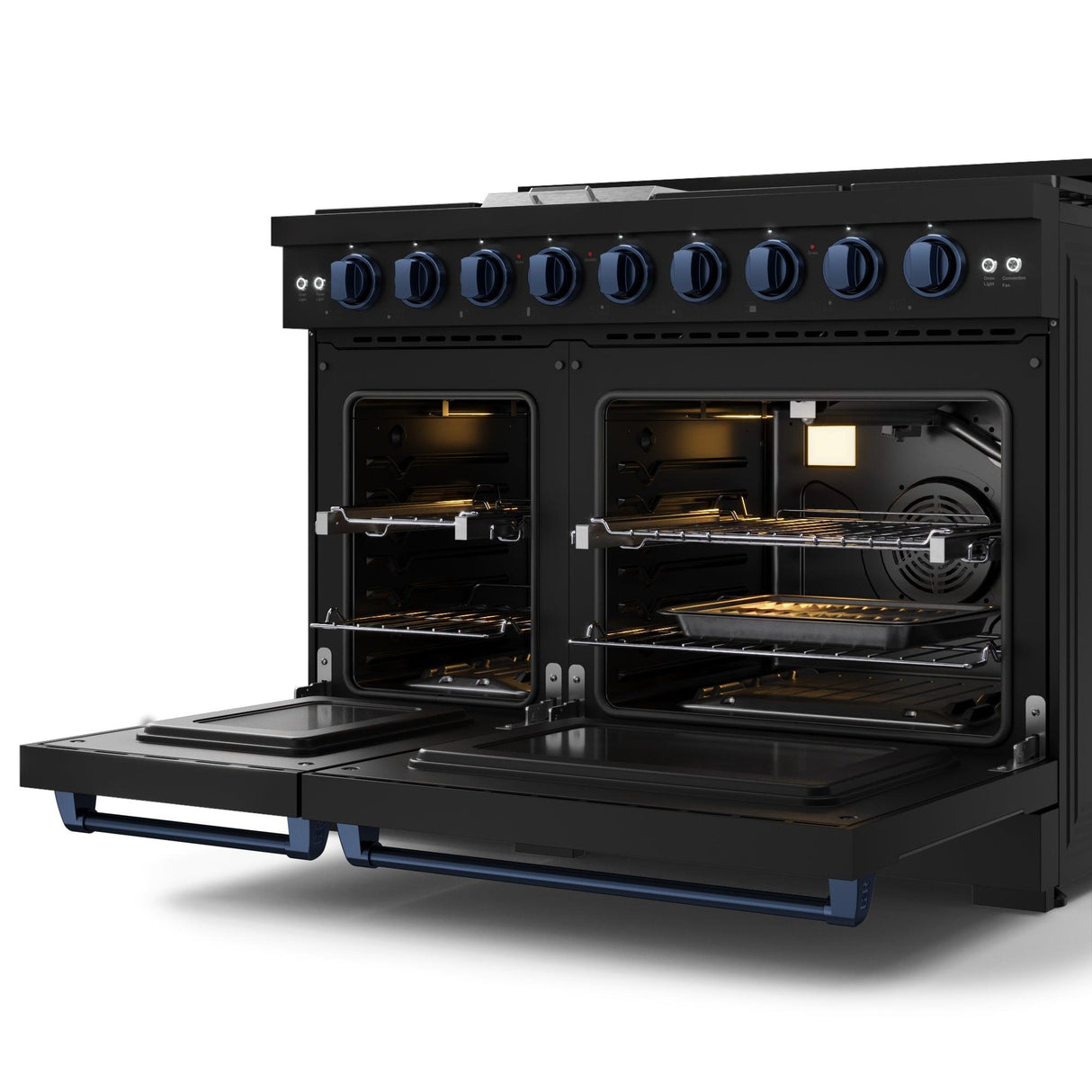 48 Inch Professional Gas Range With Pro-style Knobs In Black/blue  Gordon Ramsay Series