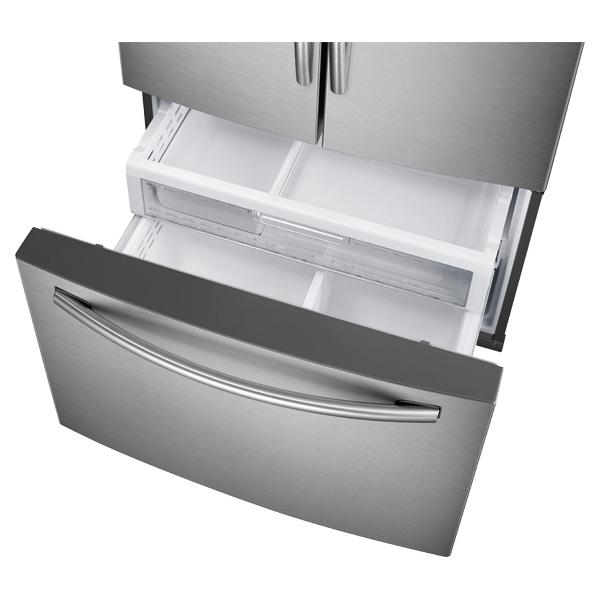 36" Wide, 30 cu. ft. Capacity 3-Door French Door Food ShowCase Refrigerator with Dual Ice Maker (Stainless Steel)