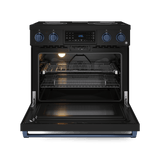 36 Inch Professional Electric Range With Tilt Panel Touch Control In Black/navy Blue  Gordon Ramsay Series