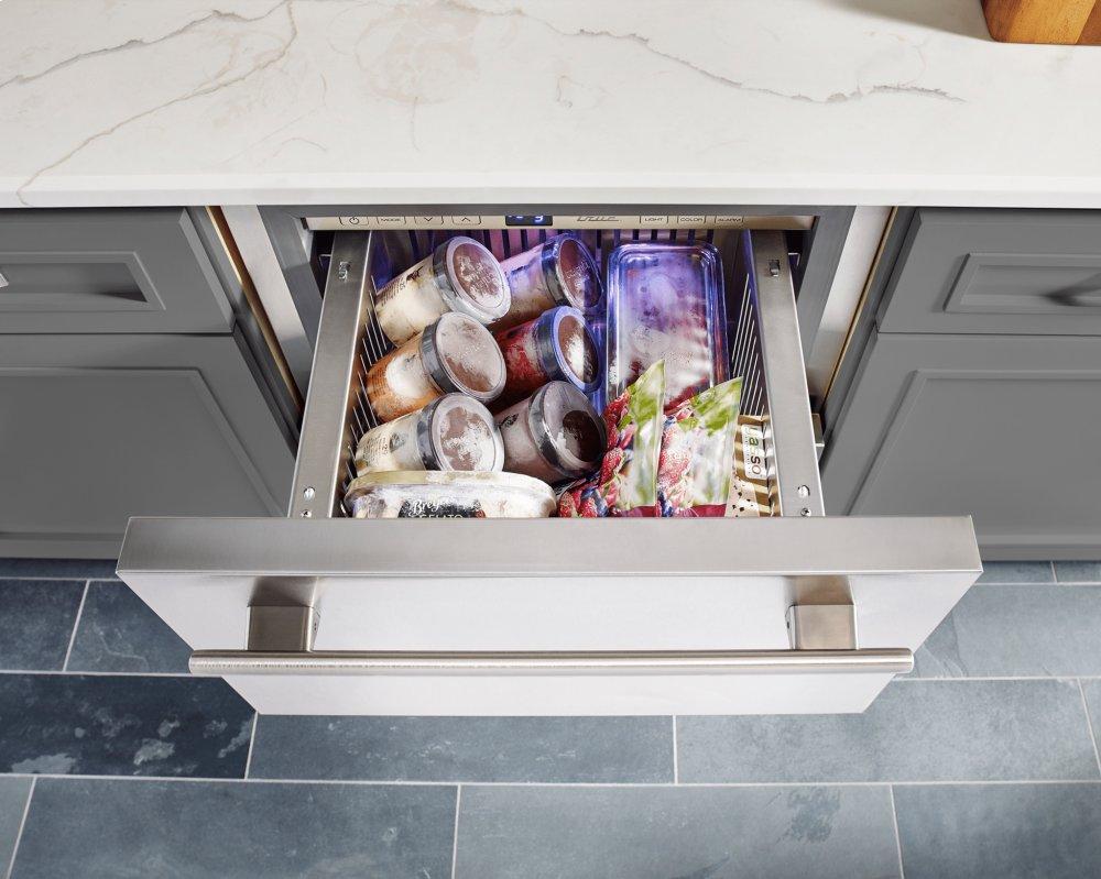 24 Inch Overlay Panel Door Undercounter Freezer Drawer