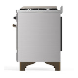 ILVE UMD40FNR3SSBLP Majestic III 40 inch Dual Fuel Range with 6 Burners and Griddle, Dual Function Burner up to 25,000 BTU (Liquid Propane, Triple Glass Door, Stainless Steel, Burnished)