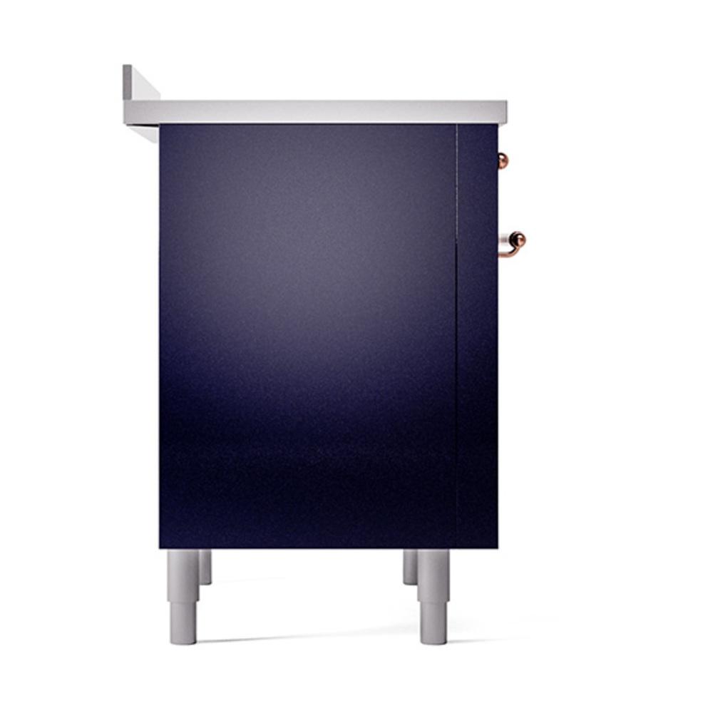 ILVE UNI366QNMPMBP Nostalgie II Noblesse 36 inch Induction Range (Solid Door, Midnight Blue, Copper)
