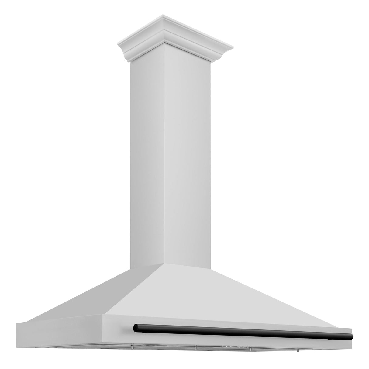 ZLINE 48 in. Autograph Edition Convertible Stainless Steel Range Hood with Stainless Steel Shell and Champagne Bronze Accents (KB4STZ-48-CB) [Color: Matte Black Accents]