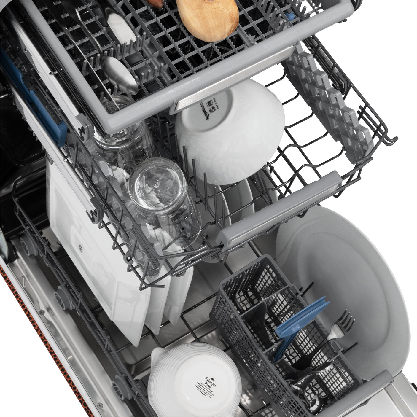 ZLINE 18" Tallac Series 3rd Rack Top Control Dishwasher with Traditional Handle, 51dBa [Color: Hand Hammered Copper]