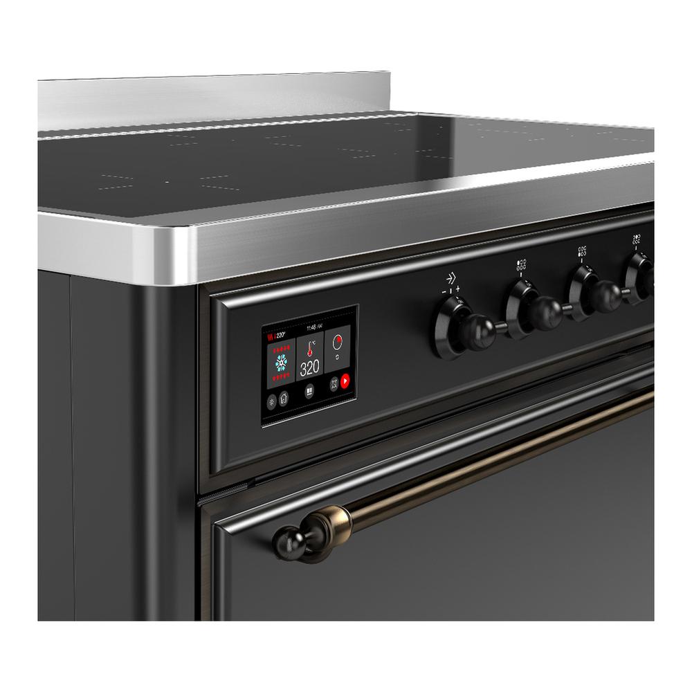 ILVE UMIB48QNR3MGB Majestic III 48 inch Induction Range with 6 Elements, 5.02 cu. ft. Total Oven Capacity (Solid Door, Graphite Matte, Burnished)