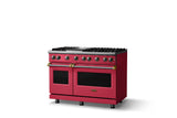 48"W. Sealed Burner Gas Range (Burner: 6g, Finish: Valentine, Trim: Polished Chrome, Fuel: Propane)