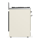 ILVE UM30QNR3AWCLP Majestic III 30 inch Dual Fuel Range with 5 Black Brass Burners, Dual Function Burner up to 25,000 BTU (Liquid Propane, Solid Door, Antique White, Chrome)