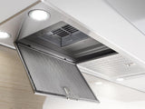 DA 2390 Stainless steel - Insert ventilation hood with energy-efficient LED lighting and backlit controls for easy use.