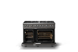 48"W. Sealed Burner Gas Range (Burner: 8b, Finish: Damascus Gray, Trim: Polished Chrome, Fuel: Natural Gas)