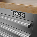 55 Inch 10-drawer Mobile Work Bench In Stainless Steel