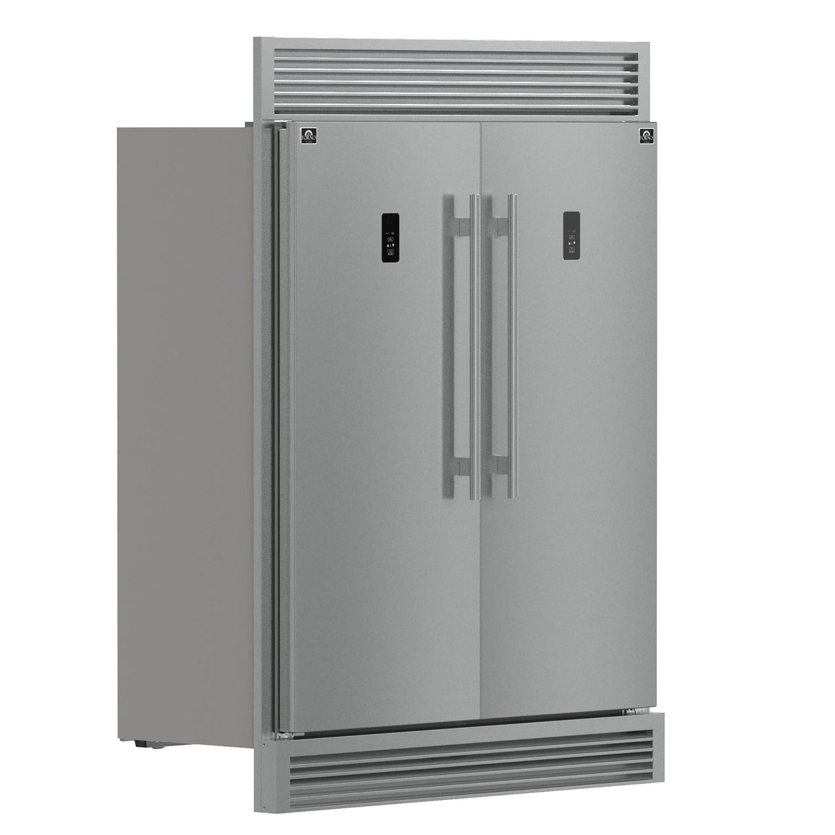 Forno Fortezza 60 Inch Convertible Refrigerator/Freezer with Trim Grill, Stainless Steel, Total No Frost, with Automatic Ice Maker