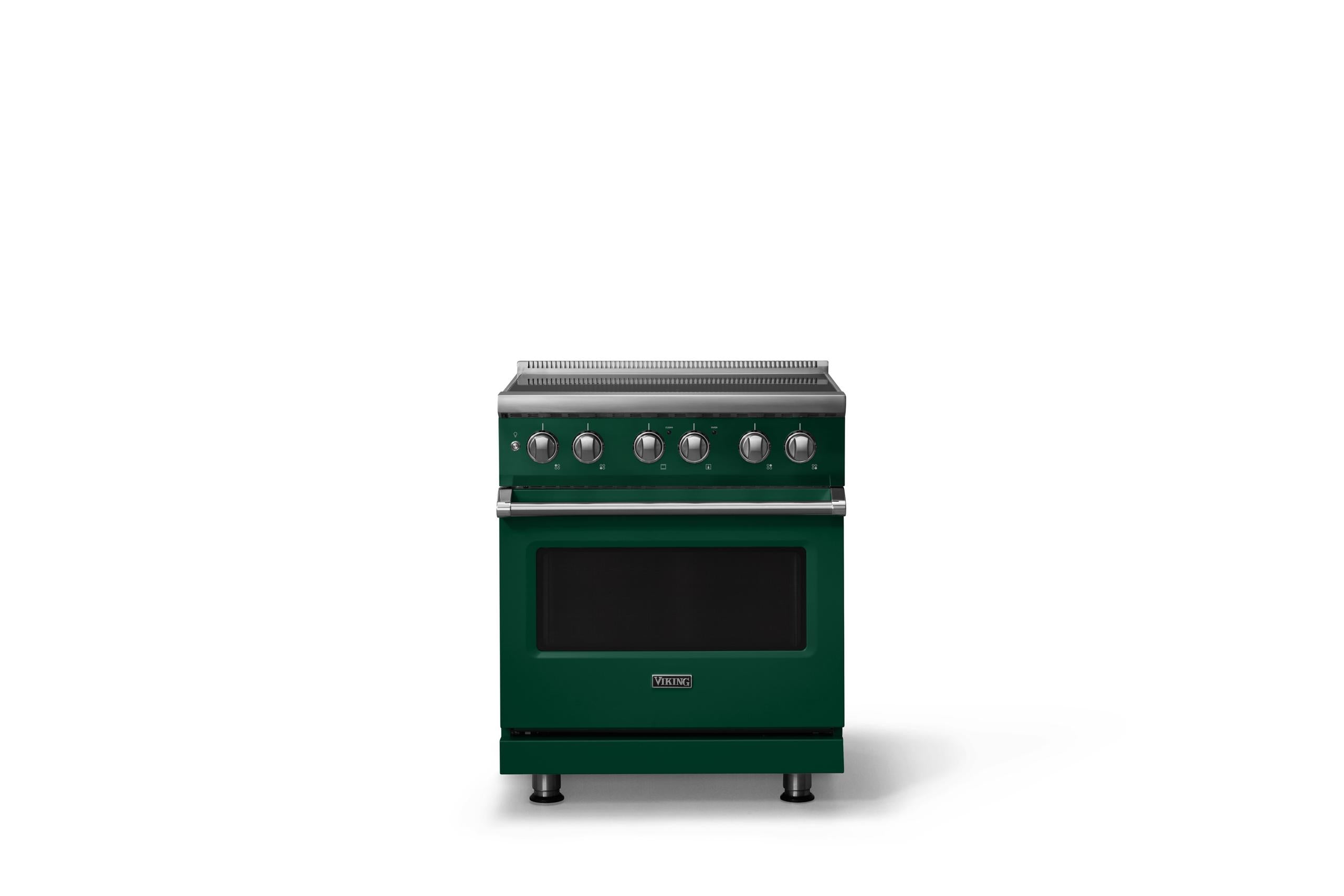 30"W. Induction Range (Finish: Ivy, Trim: Polished Chrome)