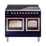 ILVE UNDI406NMPMBP Nostalgie II Noblesse 40 inch Induction Range (Triple Glass Door, Midnight Blue, Copper)