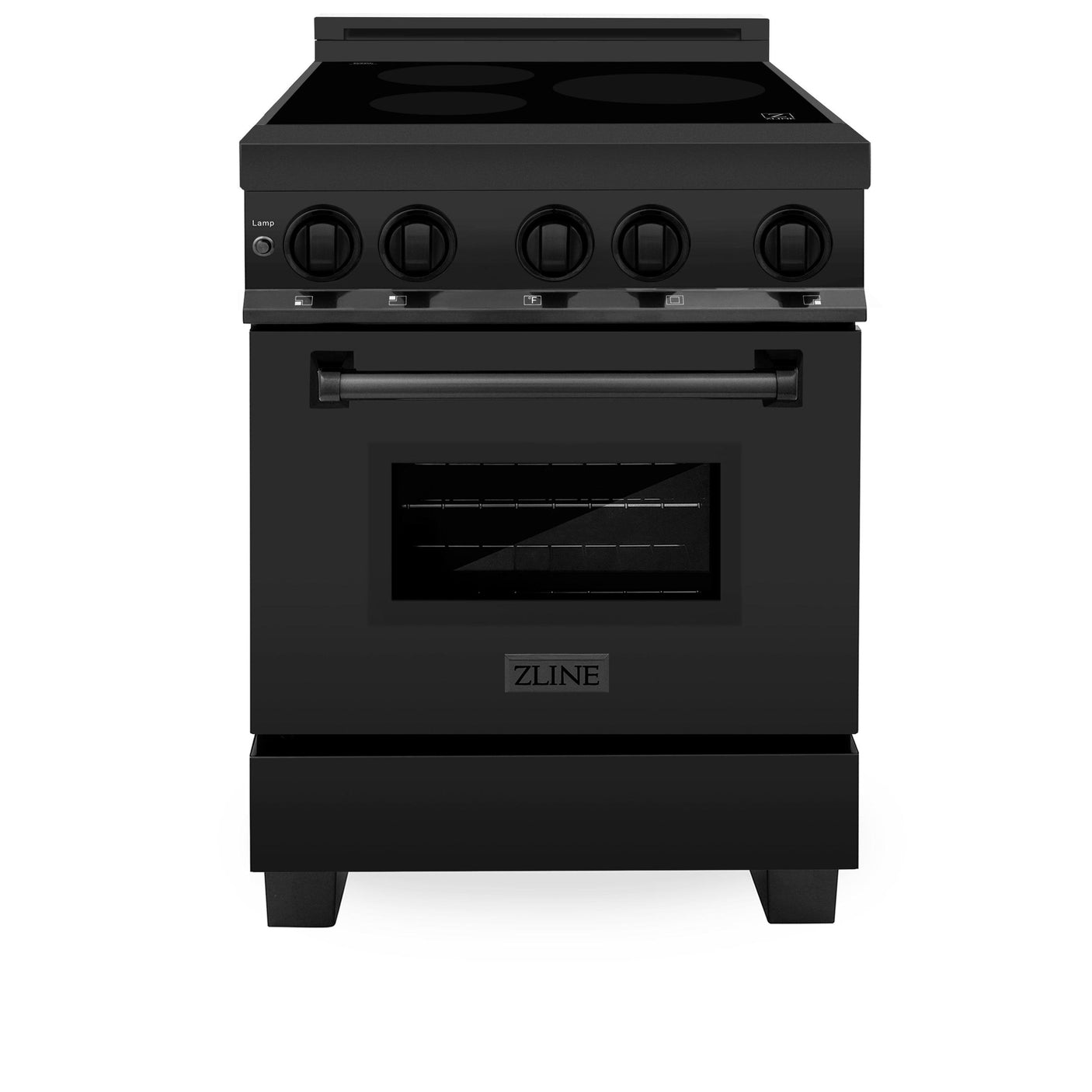 ZLINE 24" 2.8 cu. ft. Induction Range with a 4 Element Stove and Electric Oven in Black Stainless Steel (RAIND-BS-24)