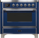 Majestic II 36 Inch Electric Freestanding Range in Blue with Chrome Trim