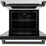 ZLINE 30 in. Autograph Edition Professional True Convection Double Wall Oven with Air Fry and Self Clean in DuraSnow' Stainless Steel with Matte Black Handles (WADSZ-30-MB)