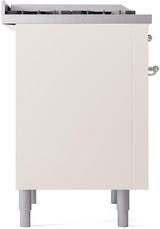 Nostalgie II 36 Inch Dual Fuel Liquid Propane Freestanding Range in Antique White with Chrome Trim
