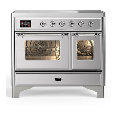 ILVE UMDIB40NR3SSC Majestic III 40 inch Induction Range with 6 Elements, 3.82 cu. ft. Total Oven Capacity (Triple Glass Door, Stainless Steel, Chrome)