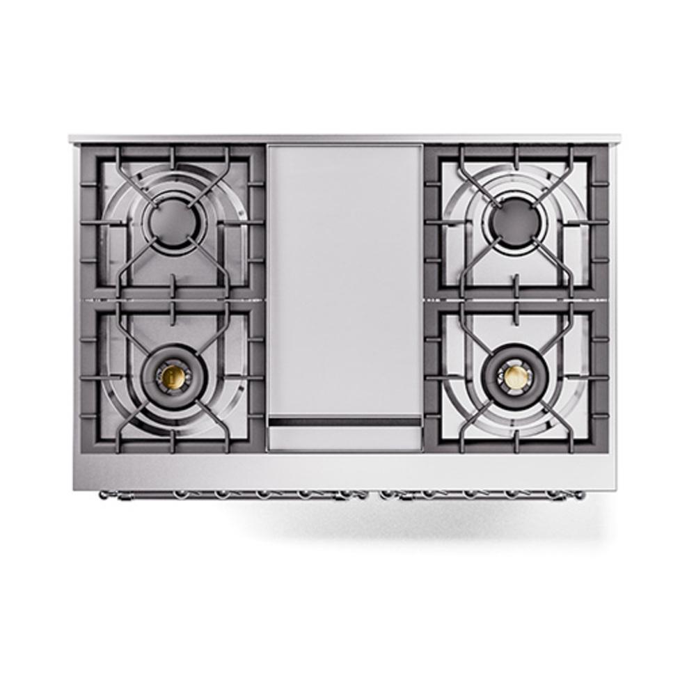 ILVE UND40FQNMPSSCLP Nostalgie II Noblesse 40 inch Dual Fuel Range (Liquid Propane, Solid Door, Stainless Steel, Chrome)